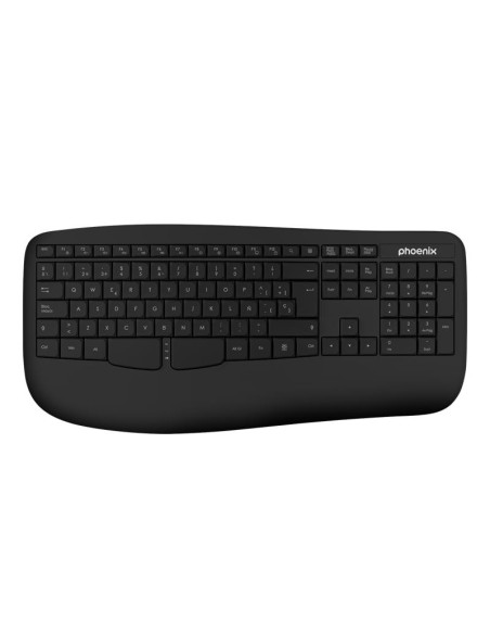 TECLADO PHOENIX K201 ERGONOMICO WIRELESS BLACK