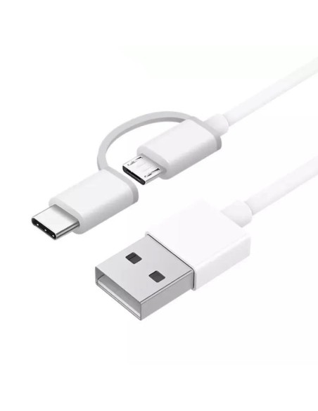 CABLE XIAOMI USB-A/M A MICRO USB / USB-C 1M WHITE