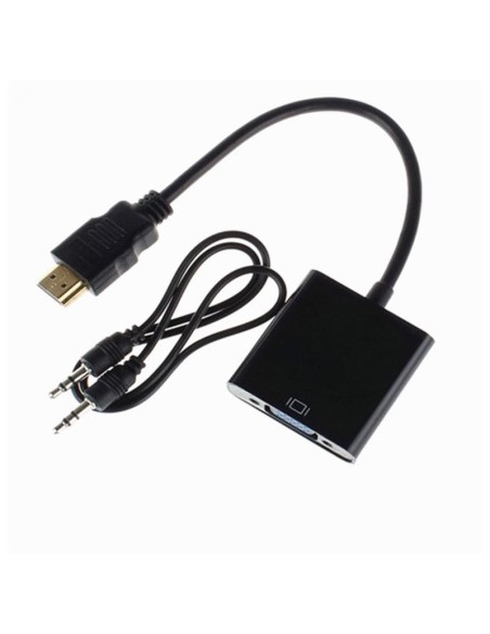 CABLE CONVERSOR ONEWAY HDMI A SVGA + AUDIO 3.5MM BLACK