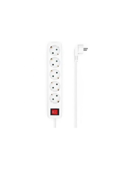 REGLETA AISENS 5 SCHUKOS PROTECCION INTERRUPTOR 1,4M WHITE