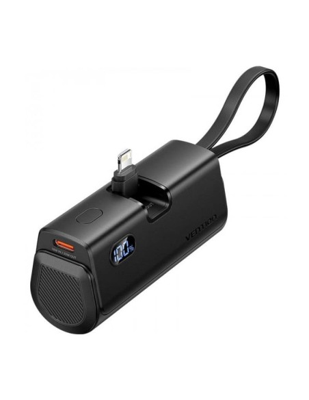 POWERBANK VENTION 4800MAH 2XUSB-C + LIGHTNING PLEGABLE 22.5W BLACK