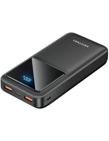 POWERBANK VENTION 4800MAH 2XUSB-C + LIGHTNING 22.5W USB-C PLEGABLE BLACK