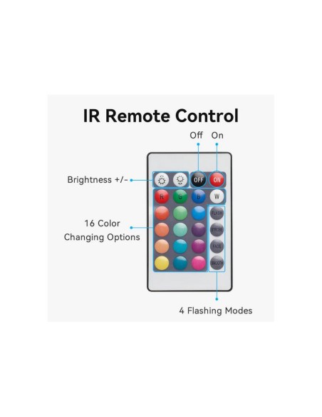 TIRA LED VENTION RGB CONTROL REMOTO 5V 2M WHITE