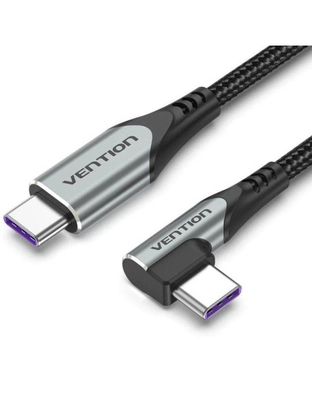 CABLE USB-C VENTION TIPO USB-C/M - USB-C/M ACODADO 5A 100W 1M