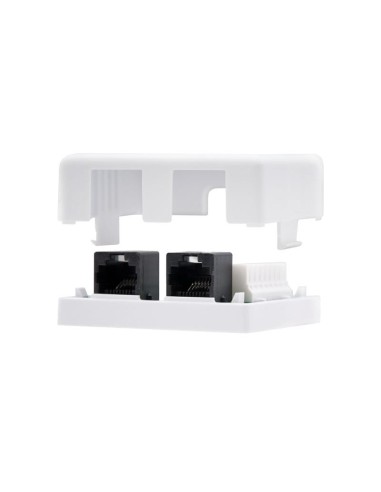 ROSETA DE PARED NANOCABLE 2XRJ45 CAT.6 UTP WHITE