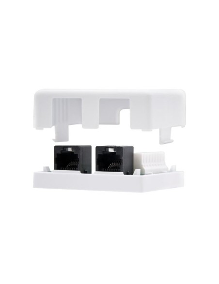 ROSETA DE PARED NANOCABLE 2XRJ45 CAT.6 UTP WHITE