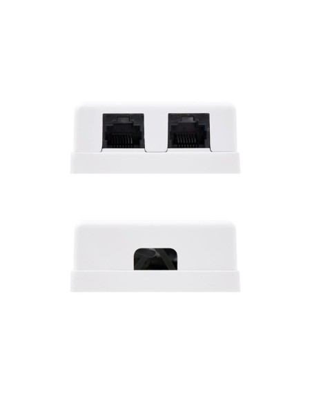 ROSETA DE PARED NANOCABLE 2XRJ45 CAT.6 UTP WHITE