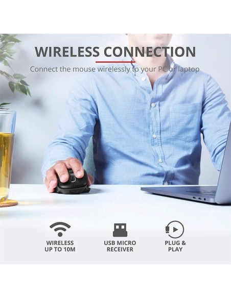 RATON TRUST OZAA ERGONOMICO RECARGABLE WIRELESS BLACK