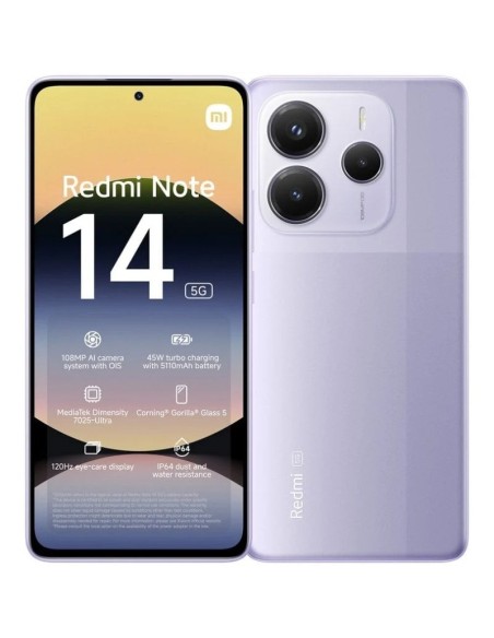SMARTPHONE XIAOMI REDMI NOTE 14 6.67 6GB/128GB/108MP/NFC/5G PURPLE