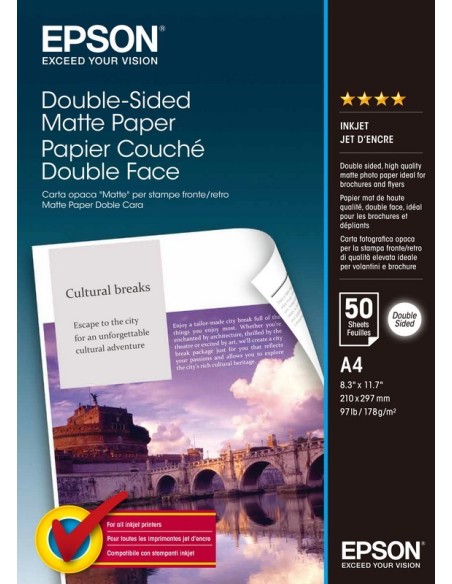 PAPEL EPSON C13S041569 MATE DOBLE CARA A4 50 HOJAS 178GR